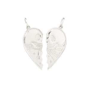 Phoebe x Catbird Kissing Skull Friends Charms Silver